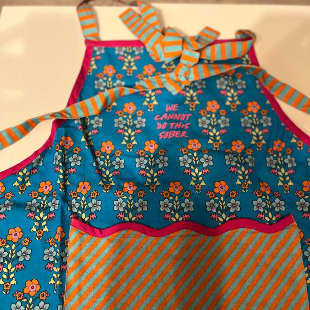 Apron - We Cannot Do This Sober Colorful ‎ Apron NWT 100 Percent Cotton Handmade - Picture 6 of 12